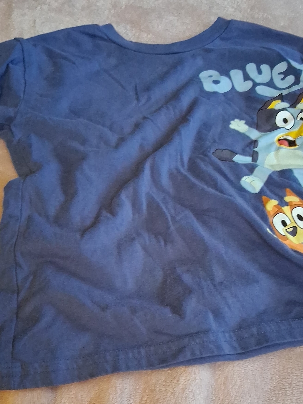 Lucy Blue Short Sleeve Kids Tee with Cartoon Character